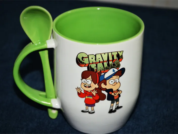 Гравитация Фолс Билла сифера карта Mable dipper waddles Wendy Stan soos зеленая кружка с