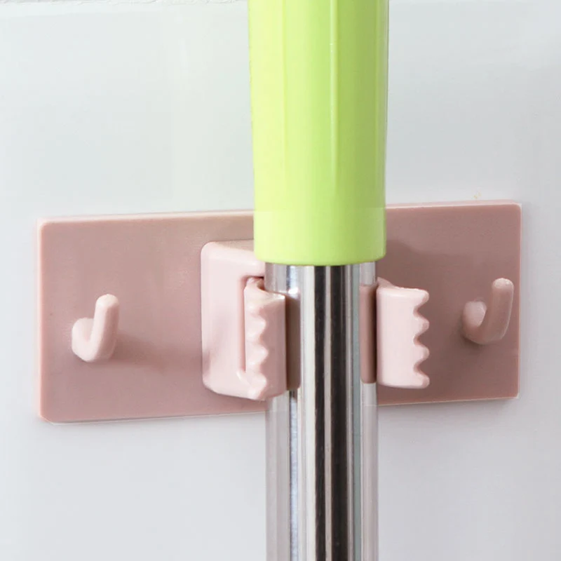 Mop hook free punch stick hook mop holder bathroom hook viscose hanging