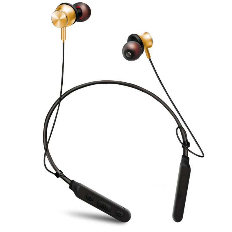 Bluetooth наушники спортивные музыка на лямке вокруг шеи в уши гарнитура супер бас