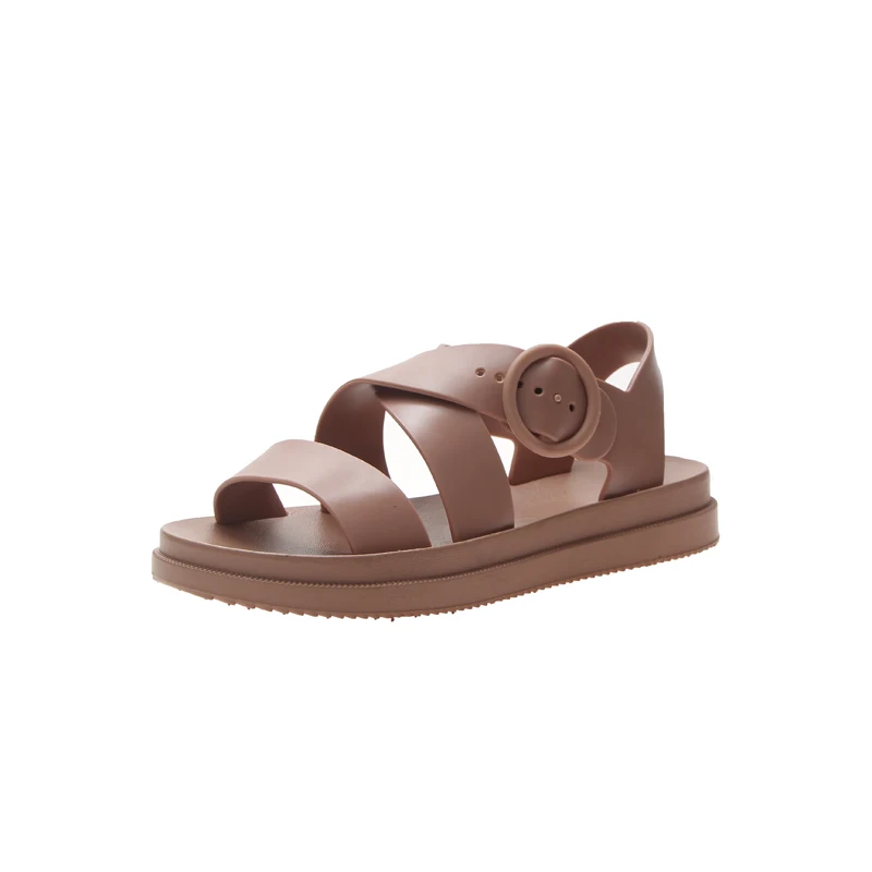 

TANGNEST 2019 New Summer Women Casual Gladiator Sandals Slip On Solid Front Rear Strap Comfortable Shoes 3 Colors XWZ5632
