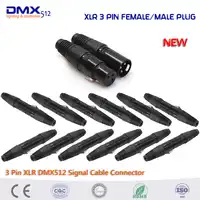 Gratis verzending 12 Pairs 3 Pin XLR DMX512 Signaal Kabel Connector Mannelijke & Vrouwelijke Plug voor XLR podiumverlichting