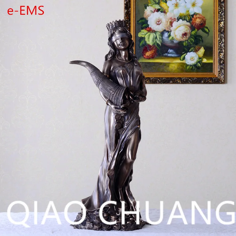 

European Style Greek Mythology The Goddess Of Fortune Sculpture Chill Casting Copper Craftwork Home Furnishing Articles G1454