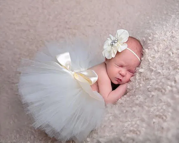 Детская юбка-пачка для новорожденных в изысканном стиле, юбка-пачка с цветком, повязка на голову, потрясающая фотосессия для новорожденных TS024 - Цвет: Color 4