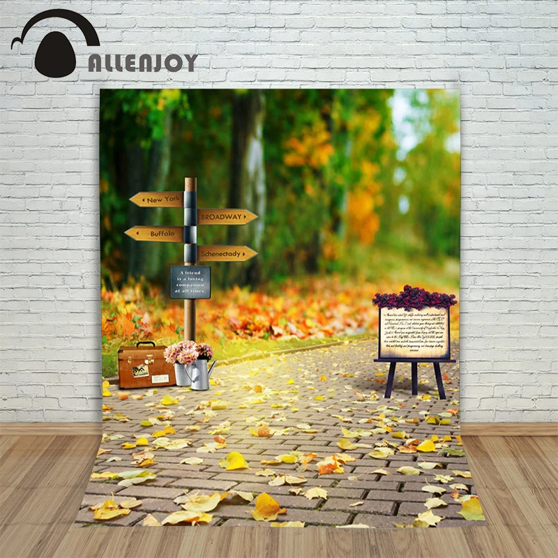 Allenjoy photographic background Woods road signs backdrops children boy summer customize 8x12ft
