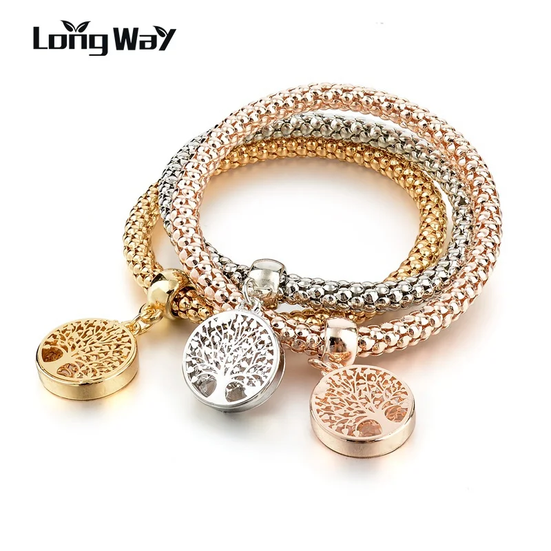 LongWay Vintage Designer Austrian Rhinestones Gold Plated Tree of Life Charm font b Bracelets b font