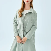 SEMIR, Женская длинная куртка с кулиской,, стоячий воротник, Женский Длинный плащ с карманом, для весны и осени