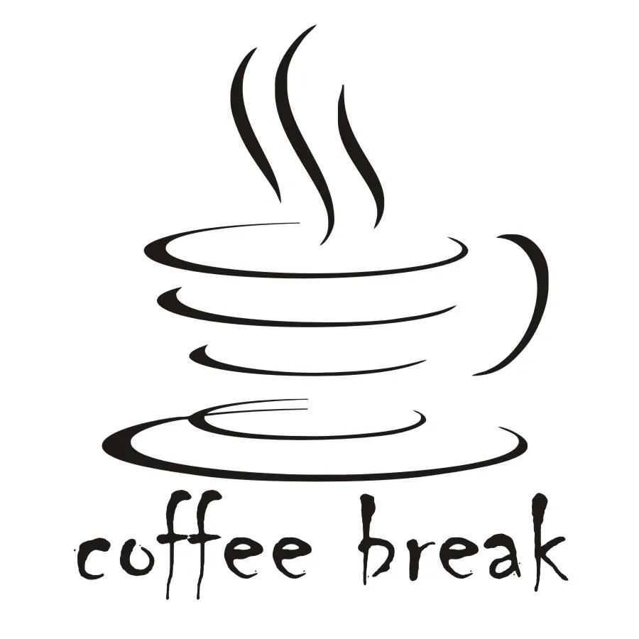 Kitchen Wall Stickers Line Drawing Coffee Break Vinyl Art Decal DIY Removable Lounge Decorative Sticker On Wall For Living Room