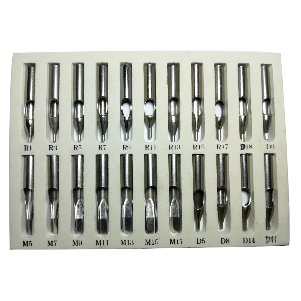 

22 Pc 304 Stainless Steel Tattoo Tip Kit professional gun machine set