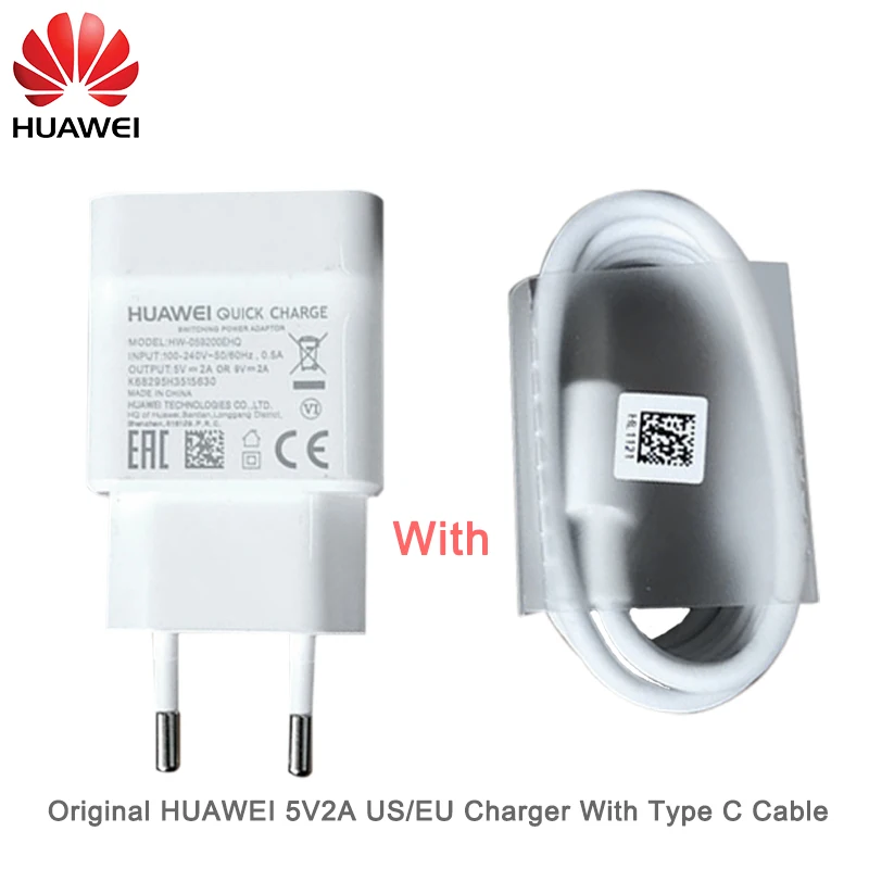 

Original HUAWEI 9V/2A US EU Fast Charger and 1M USB 3.1 TYPE C Data Cable with Retail Package for P 8 9 10 Honor NOTE 8 9 10 V8