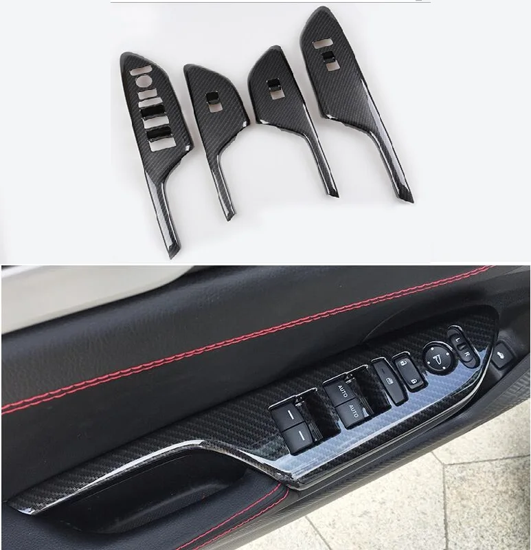 

Car Door Interior Window Control Panel Lift Switch Button Cover Trim Door Armrest Panel Handle Frame for Honda New Civic 10th