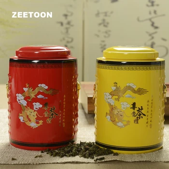 

High Capacity Ceramic Tea Cans Dragon Tea Caddies Kung Fu Tea Set Coffee Seal Porcelain Storage Jar Vintage Home Decor Gift Box