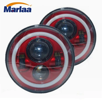 

Marlaa One Pair Light For Jeep Wrangler Defender Led Headlight 7inch Round High Low Beam 7" Led headlamp For Lada 4x4 urban Niva
