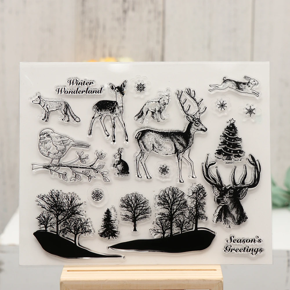 

Creative New Clear Forest Animals Silicone Rubber Stamps Scrapbook Paper Craft Clear Stamp Scrapbooking