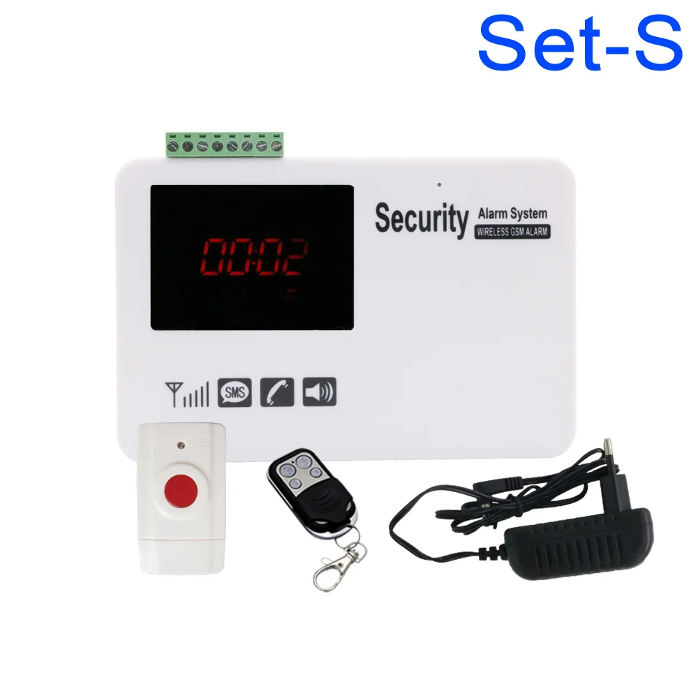 Голосовой светодиодный беспроводной безопасности 99 зоны GSM дома охранной сигнализации системы - Цвет: SetS