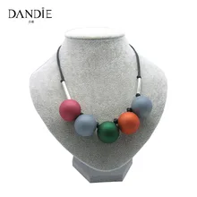 Dandie Мода красочные резиновые бусы ожерелье для женщин, модные ювелирные изделия, бисерное ожерелье