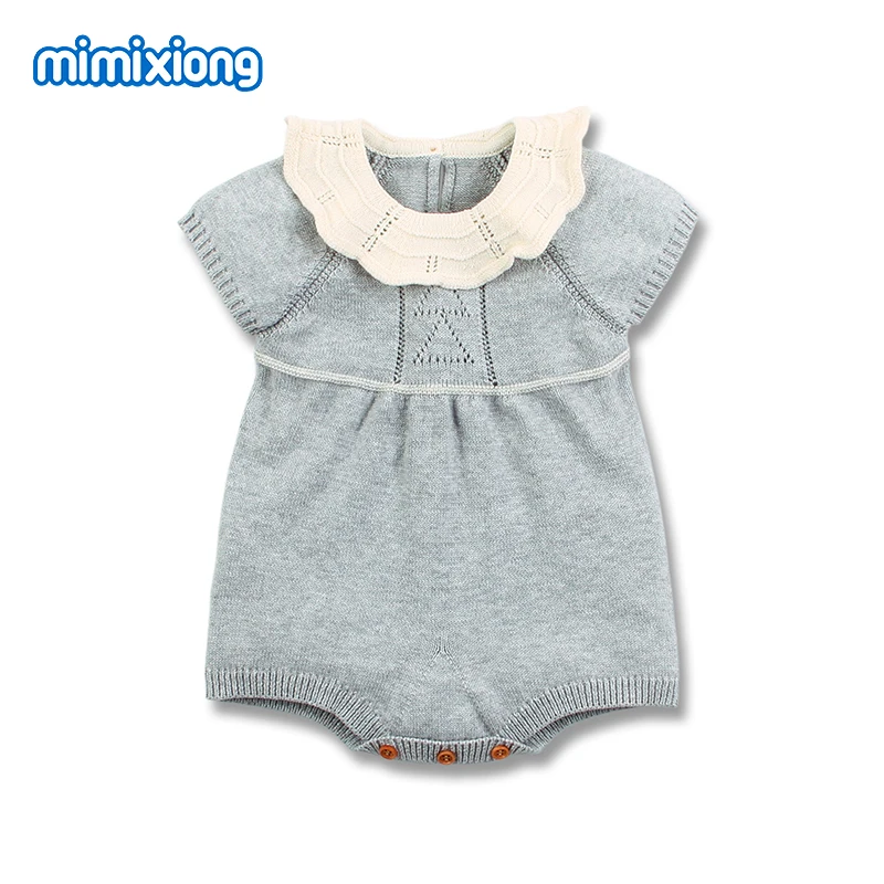 Baby Bodysuits Fashion Butterfly Sleeves Newborn Girls Body Tops Solid Knitted Infantil Bebes Jumpsuits Outfits Toddler Costumes