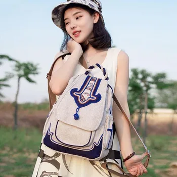 

Blue and White Porcelain Style Backpack Chinese Vintage Backpacks Women Casual School Bag Travel Large Capacity Bags Bookbag