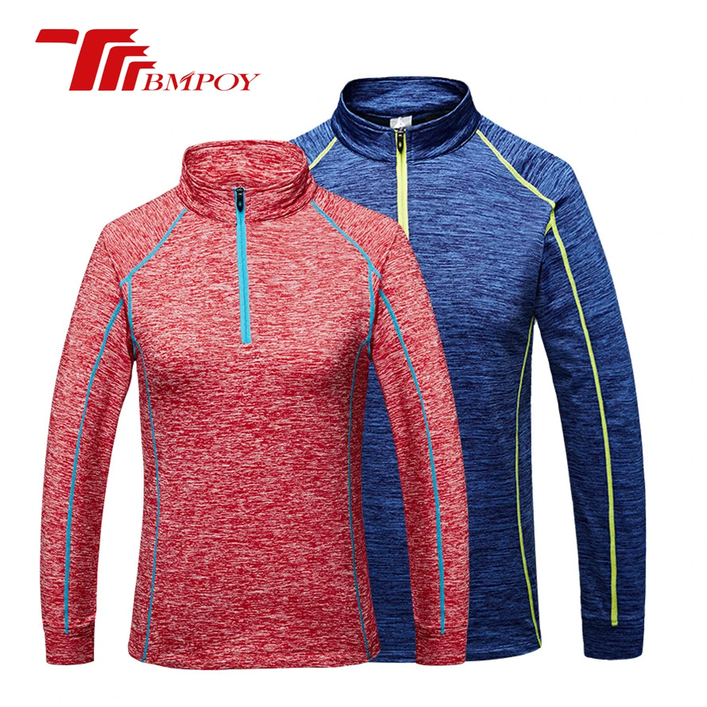 

Quick-drying long-sleeved T-shirt men and women couple out of door fitness collar clothes