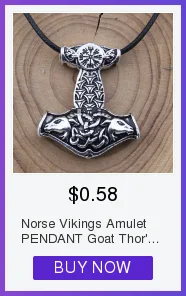 Настоящее серебро 925 проба Viking Goat Viking Thor hammer ожерелье с подвеской из натуральной кожи в подарок