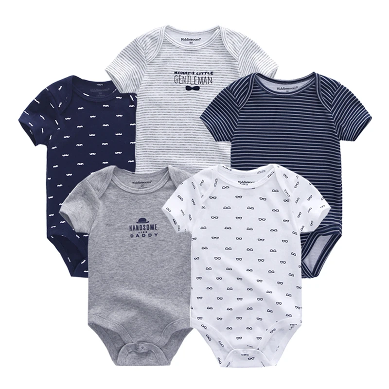 

5pcs newborn baby romper male baby clothes girls clothes summer fashion print jumpsuit jumpsuit 100% cotton tights 0-12m