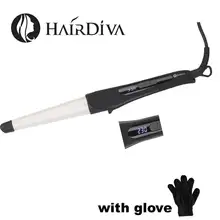 Diva жемчужный керамический конус для завивки волос ЖКД электронный щипцы для завивки волос светодиодные щипцы для завивки волос Волнистые Инструменты для укладки волос бигуди