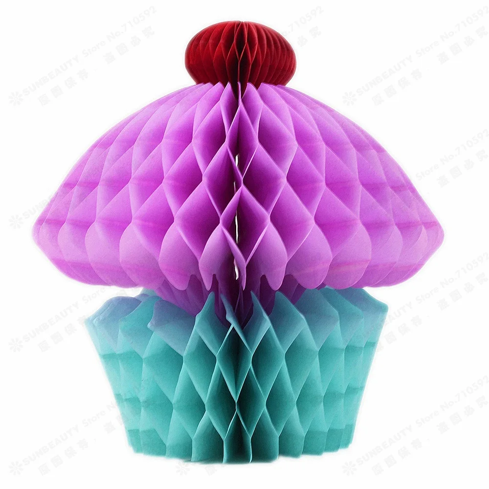 

1pc 20cm Cupcake Honeycombs Kids Birthday Party Decoration Hanging Decor Tea Party Table Centerpiece Food Shaped Decor