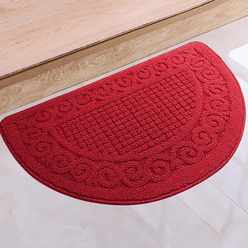 Decorative Rug Latex Back Non Slip Entrance Doorway Mat Half Moon