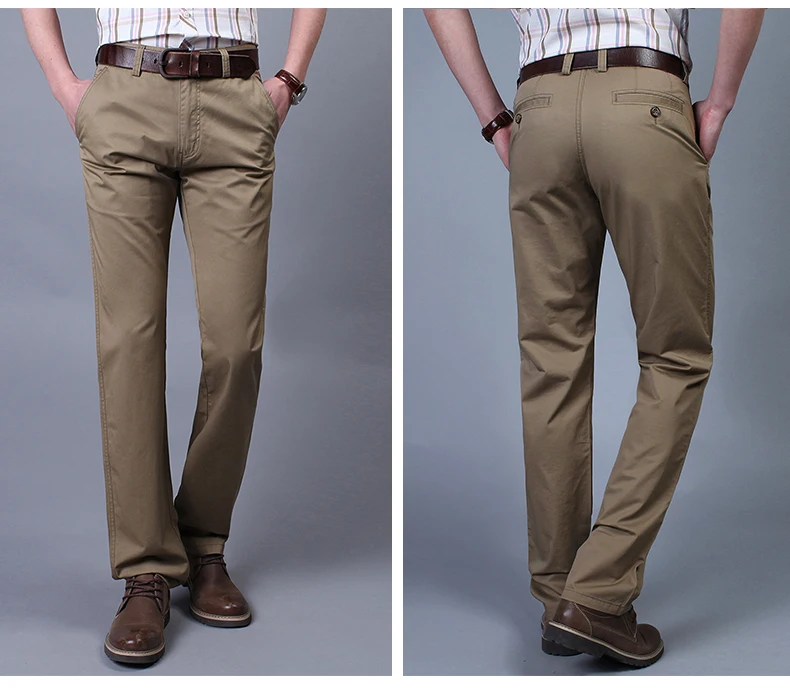 Новая модная высокая Качественный хлопок Для мужчин брюки прямые весна и осень длинные мужской классический Бизнес повседневные штаны
