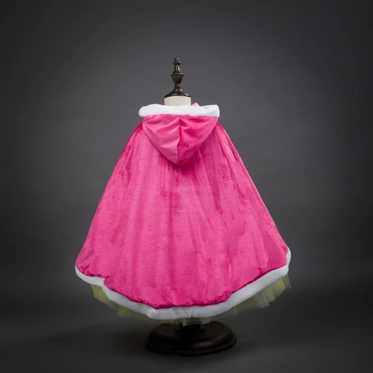

Hot Sale Halloween Costume for Kids Princess Hot Pink and Blue Cape Halloween Girls Elsa Sofia Rapunzel Cape for Dress