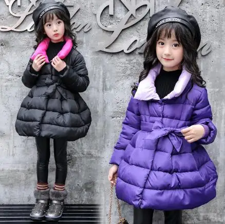 

2019 New Winter Girls Coat Long Sleeve Outwear Parkas Cotton Paddad Baby Kids Clothing Outfits Jackets For Children
