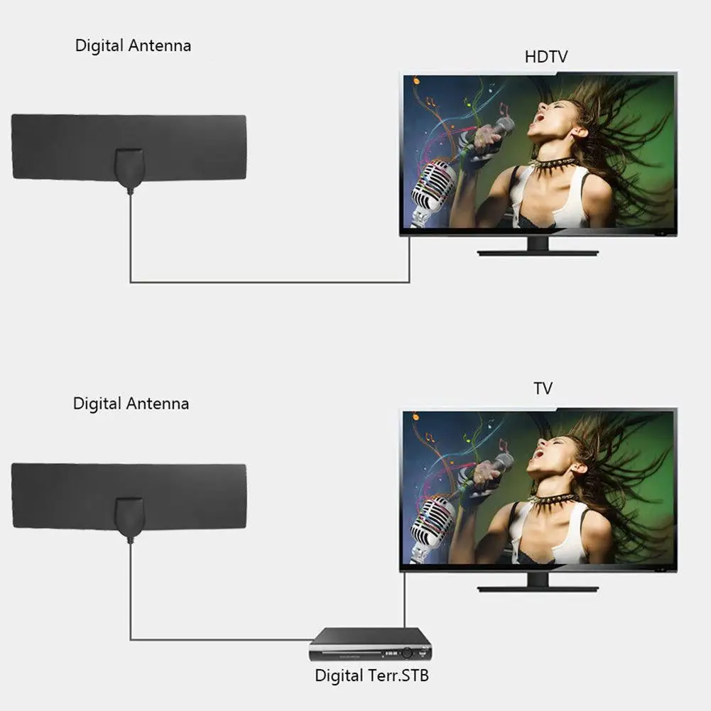 80 Miles 1080P HD tv внутренняя цифровая ТВ DVB-T2 антенна с усилителем сигнала Усилитель ТВ радиус прибой лиса телевизионная антенна