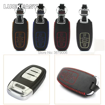 

LUCKEASY High Quality leather remote key Case Cover Holder For Audi A4 Q5 A8L RS5