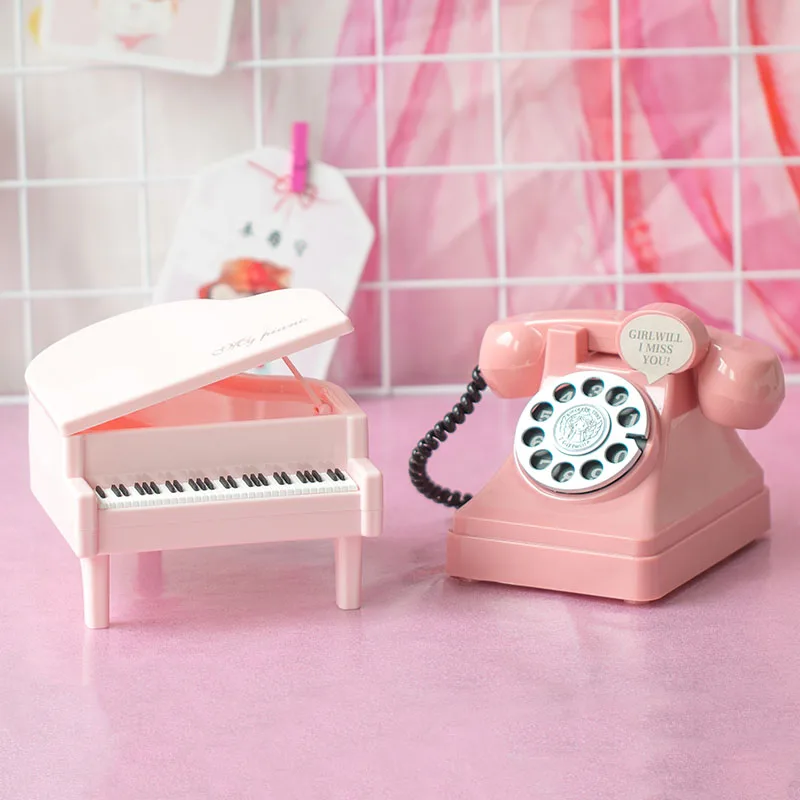 

New Creative Simulation Telephone Piano Piggy Bank Cute Money Box Lovely Piggy Bank Birthday Gift Decorate Desktop Decoration