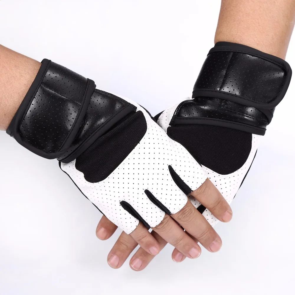 Gym Half Finger Glove Fitness Gloves PU Antislip Breathable Weight