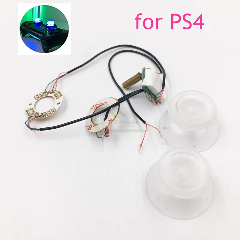 

E-house for PS4 Controller LED Light Thumb Sticks Joysticks Mod Kit with Clear Thumbsticks Cap DIY Controller Analog Color