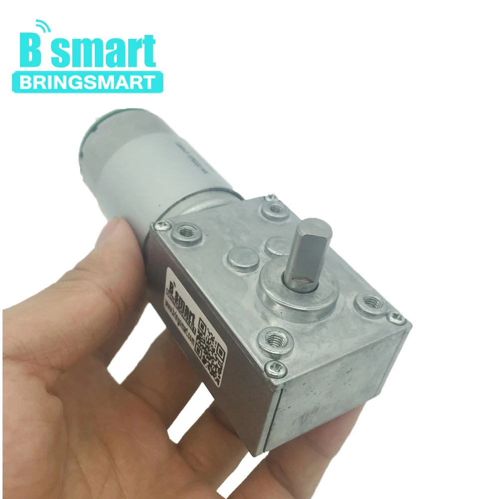 Bringsmart DC 12 В энкодер червячный двигатель A58SW-555B 24 В DC червячный мотор 16 об/мин высокий крутящий момент редуктор 470 об/мин турбинный двигатель энкодер