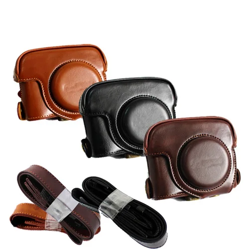 Retro Vintage Leather Camera Case For Canon Powershot G15 G16 Pu