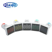 AC 60-500 В светодиодный вольтметр с квадратным напряжением, индикатор, сигнальный светильник, красный, желтый, зеленый, синий, белый, цифровой амперметр