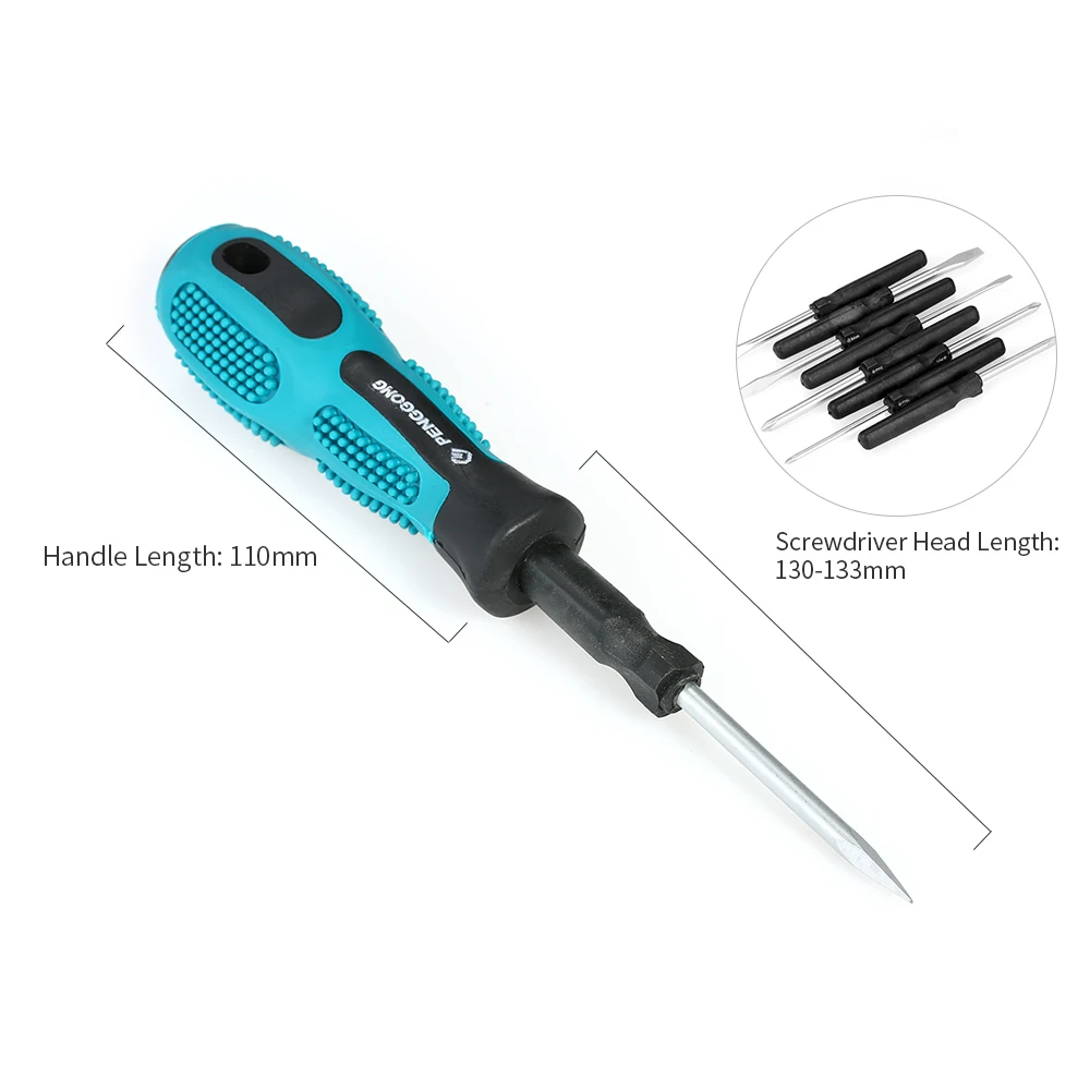 Loriver 4pcs Hardness Magnetic Impact Drill Driver Screwdriver Bits Set Double Head