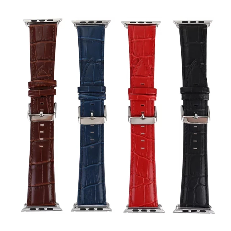 

Luxury Crocodile Pattern Leather Wrist Watch Band Strap Belt for iwatch Apple Watch 38/42mm Black Red Brown Blue I155.
