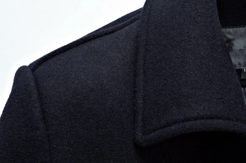 2019 зимняя высококачественная шерстяная куртка мужская деловая Тренч с отложным воротником мужское повседневное Пальто классическое