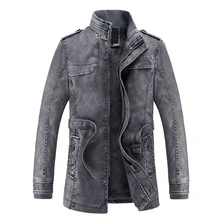 Männer Leder Jacken Herbst und Winter Schwarze Lederjacke Für Männer Kunstleder Mäntel PU Jacken Mäntel Kostenloser Versand