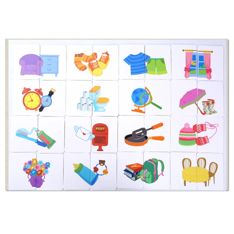 Baby Infant 32pcs Flash Card Jigsaw cognition puzzle Shape