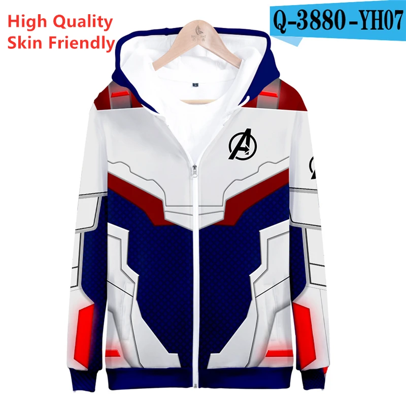 

Marvel Costumes Hoodie Avengers Endgame Printed Hooded Jacket Zipper Men Hoodies Sweatshirts Long Sleeve Streetwear 2019 Fashion