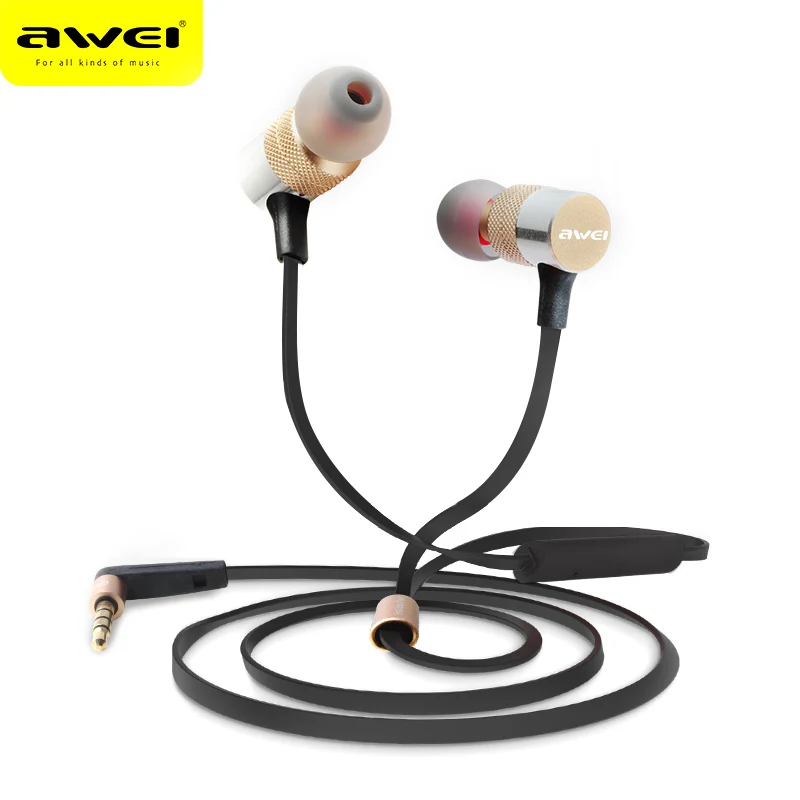 

AWEIES ES - 20TY Earphones Wired Stereo HiFi Music 3.5MM Plug Foldable In-Ear Built-in Mic for Android ios Smart phone