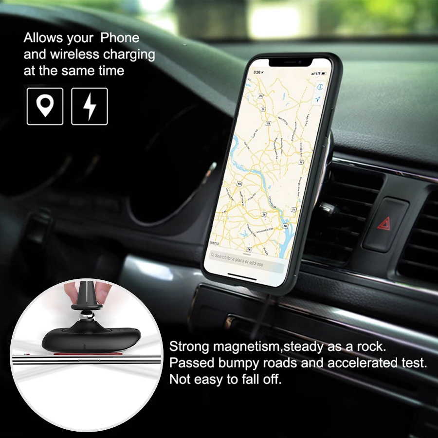 10W Qi car wireless charger For iPhone X For Samsung S9 car aromatherapy Nillkin 3 in 1 Magnetic Vehicle Mount Phone Holder Pad