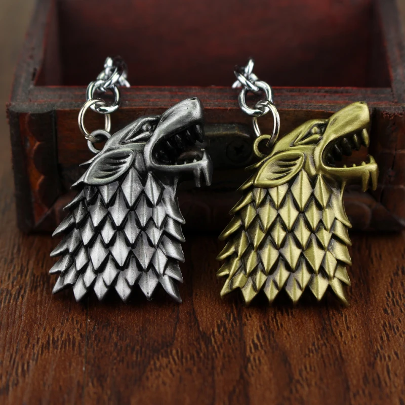 

Fashion Game of Thrones House Stark Winter Is Coming 3D wolf head key ring Movie Jewelry Keychain High Quality Statement Jewelry