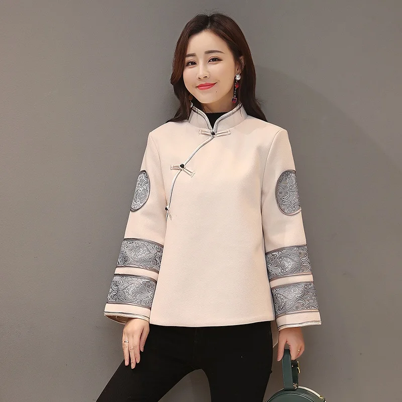 Chinese Cheongsam Tops For Women Coats Winter Autumn New Year Costume Chinese Fashion Clothes Shanghai Tang Clothing TA1602