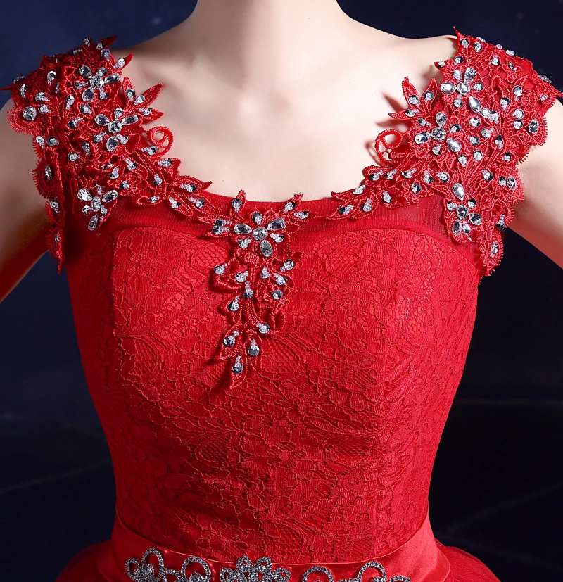 Модный классический романтический красный свадебное платье милая органза жемчуг свадебные платья с оборками Красивые вечерние бальные платья по индивидуальному заказу