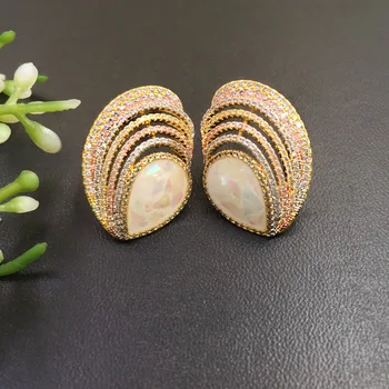 

Lanyika Fashion Jewelry Vivid Stylish Delicate Archway Shell Earrings Full Micro inlay Micro Plated Banquet Popular Best Gift